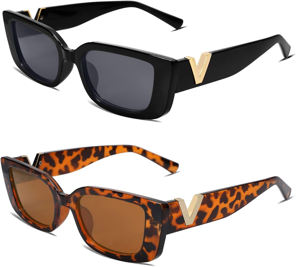Rectangle Sunglasses for Women 90s Retro Trendy Y2K Classical Vintage Square Shades AR82037