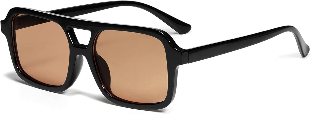Retro 70s Square Aviator Sunglasses for Women Men Vintage Trendy Rectangle Sun Glasses VL9816