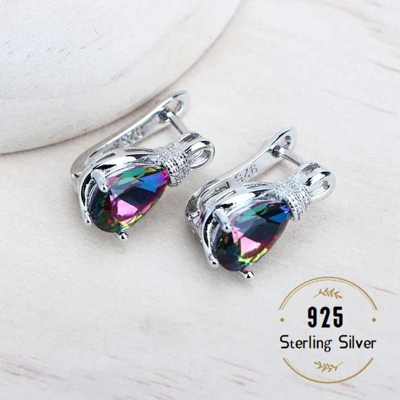 Magic Rainbow Zircon 925 Silver Jewelry Sets For Women