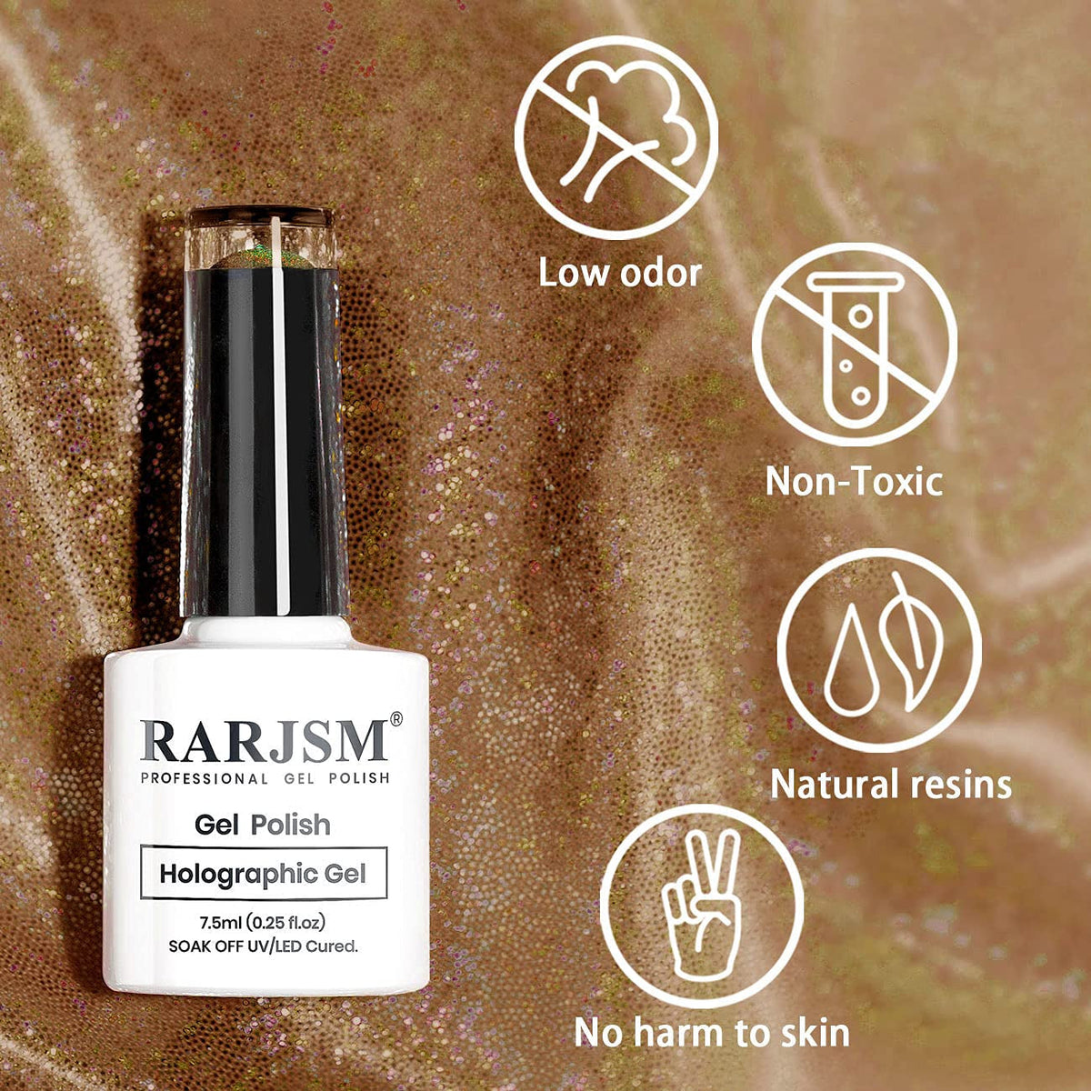 Holographic Nail Polish Caramel Brown Gel Polish Mermaid Unicorn Effect Soak off Nail Gel Curing Required Nail Art Home Gel Manicure
