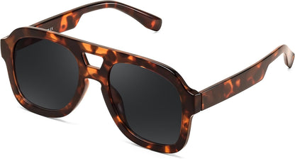 Vintage Aviator Sunglasses Double Bridge Women Men Large Square Thick Frame Trendy Eyewear UV400 B2846