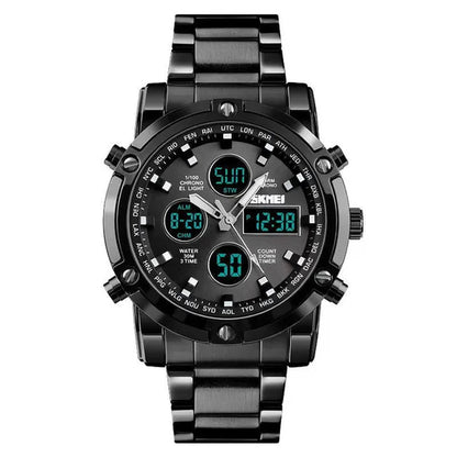 Fashion SKMEI 1389 Top Luxury Brand Stainless Steel Strap Wrist Watch Sport Countdown Watches