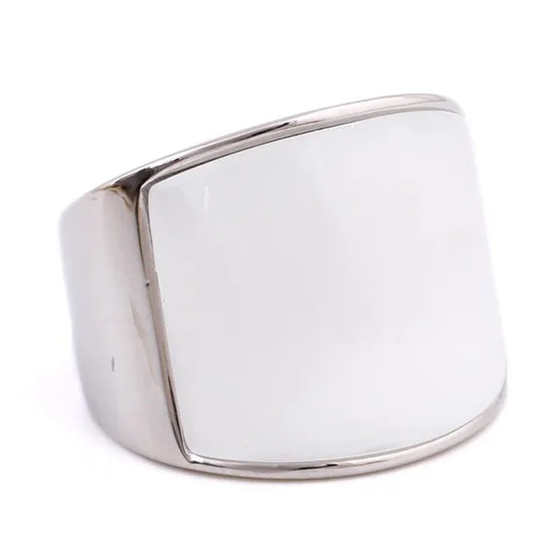 Vintage Men's Gemstone Ring Stainless Steel Single White Red Opal Rings Jewelry Gift for Men Women Boyfriend Girlfriend