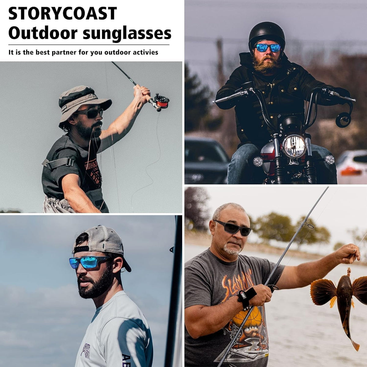 Polarized Sports Sunglasses for Men Women Unbreakable Frame Cycling Fishing Driving