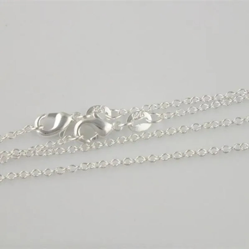 Fashion Jewelry 5pcs/3pcs 925 Sterling Silver "O" Shaped Chain Necklace (DIY Necklace)Size 16-24 Inch