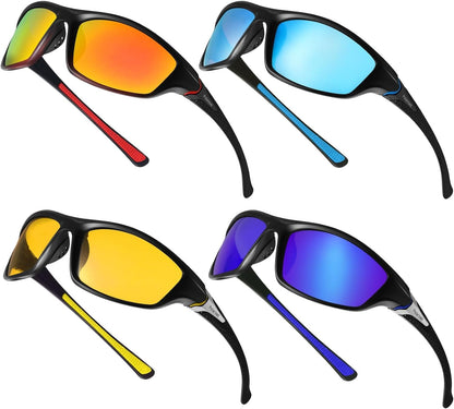 4 Pairs Men Polarized Sunglasses with UV Protection Driving Glasses Sports for Sport Outdoor Activities