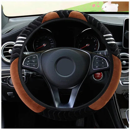 Cute Cartoon Ears Cat Steering Wheel Universal Car Shape Steering Wheel Grip Cover Car Decoration