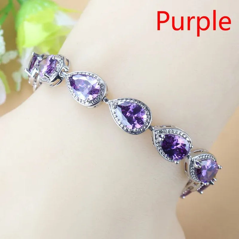 Silver 925 Selling Water Drop Green Zircon Bracelet Health Fashion Jewelry For Women