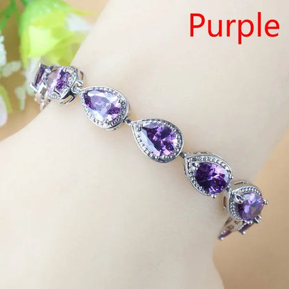 Silver 925 Selling Water Drop Green Zircon Bracelet Health Fashion Jewelry For Women
