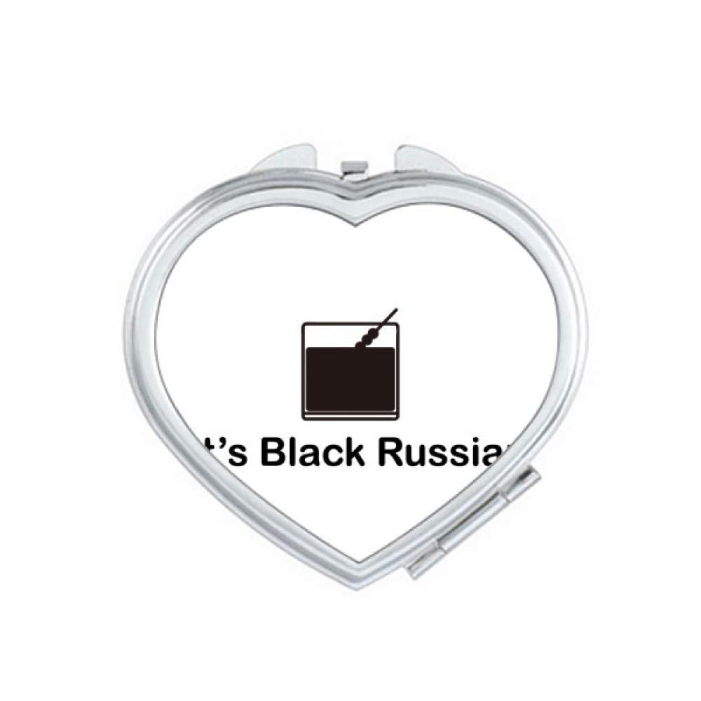 Black Russian Art Deco Gift Fashion Mirror Travel Magnification Portable Handheld Pocket Makeup