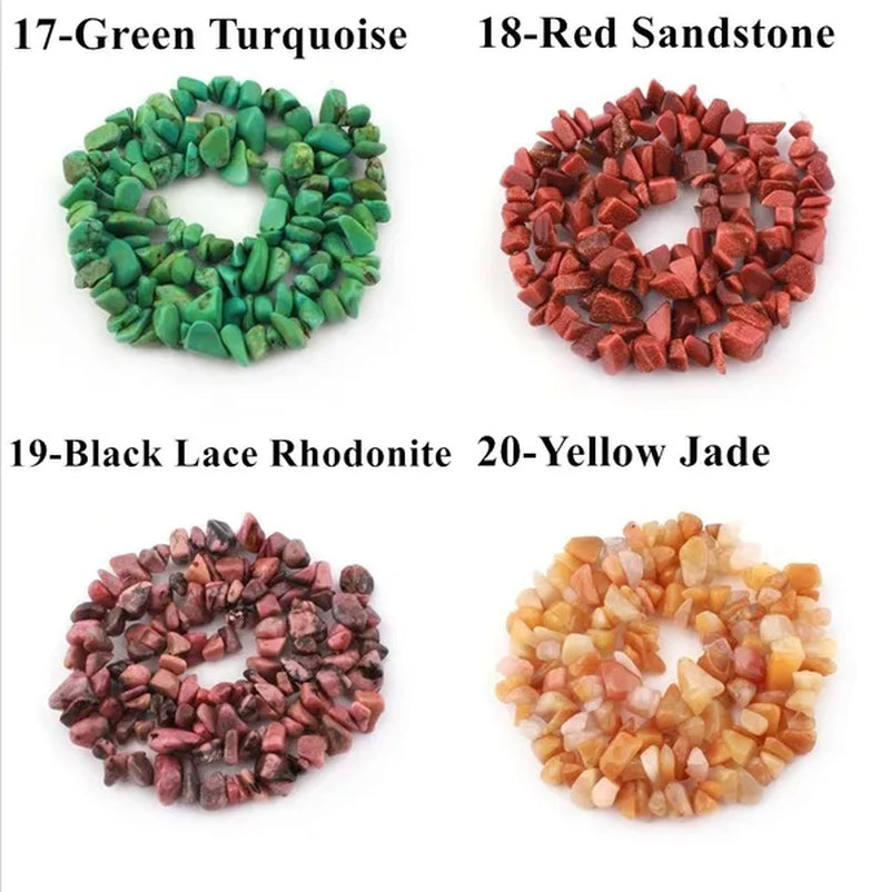 5-8MM natural stone irregular shape free-form chip beads tiger eye amethyst turquoise white crystal red coral Lapis lazuli used for jewelry making DIY bracelet 30"