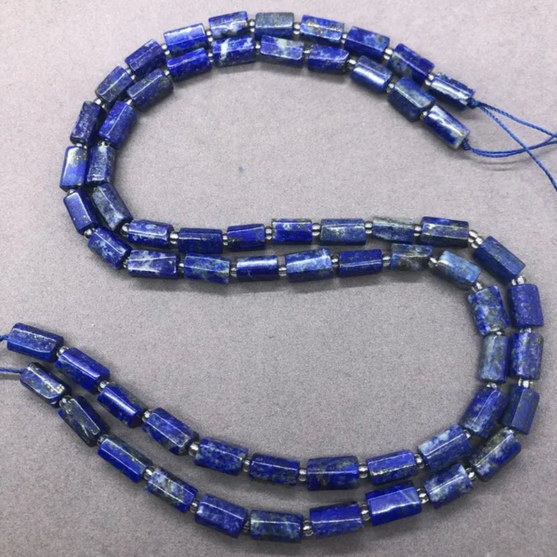 Lapis Lazuli Prism Cube Beads Natural Loose Stone Spacer Diy for Jewelry