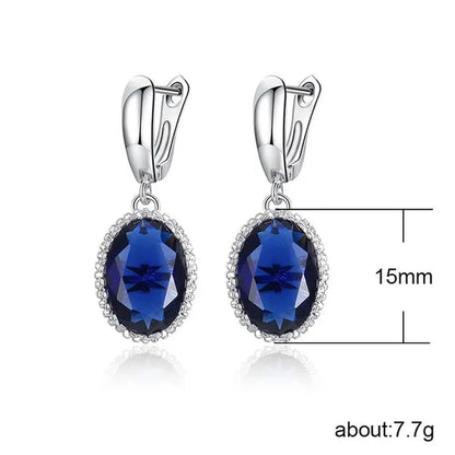 Luxury Earrings Attractive Silver Huge Purple Amethyst  Engagement Wedding Earrings
