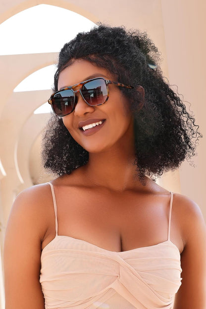 Retro Square Aviator Sunglasses Women Men 70S Vintage Trendy Plastic Frame Sun Glasses B2835