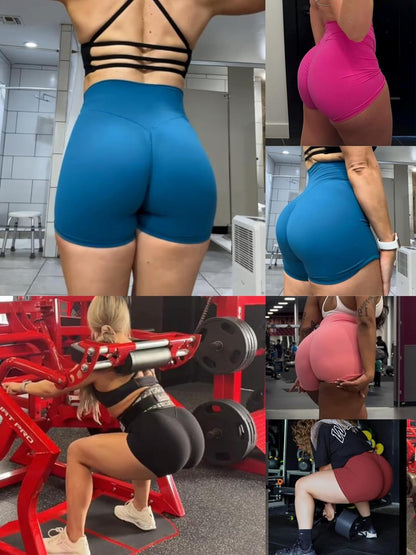No Front Seam Biker Shorts for Women with Pockets, Yoga Workout Gym Bike Shorts with Tummy Control