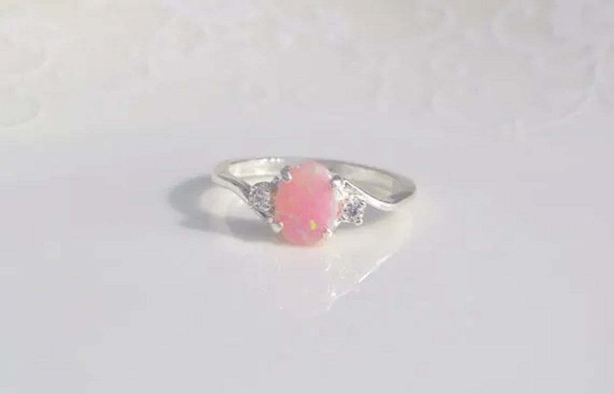 Exquisite Women wedding Jewelry Oval Cut Opal Jewelry Birthday Proposal Gift Bridal Engagement Party Band Rings Size 5 - 11