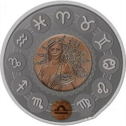Zodiac 12 Constellation Relief Painting Commemorative Coins Replica Collectible Souvenir Gift