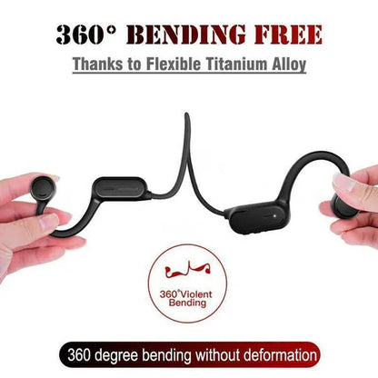 Open Ear Bone Conduction Bluetooth Headphones Waterproof Stereo Wireless Headset with Microphone for Driving Working Running Cycling