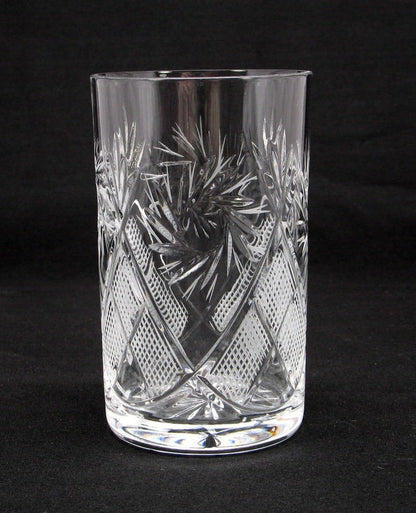 HOMEHUT Set of 3 Russian Cut Crystal HOT Tea Glasses for Metal Glass Holder Podstakannik