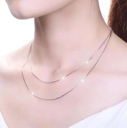 Men Women Snake Chain 1MM/2MM/3MM 925 Silver Necklaces Fashion DIY Charm Pendant Fine Jewelry Accessories