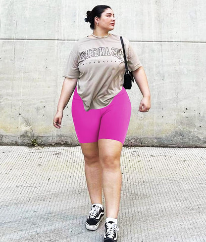 3 Pack plus Size Biker Shorts with Pockets for Women-High Waisted 8" Yoga Pants Workout Shorts