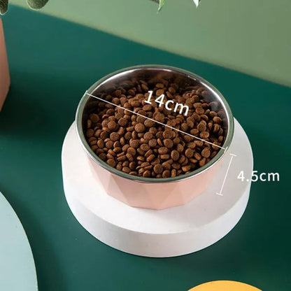 Stainless Steel Kitten Bowl High Foot Dog Bowl Neck Protector Cat Pet Food Water Bowl Pet Feeding Cup Pet Feeder Bowl