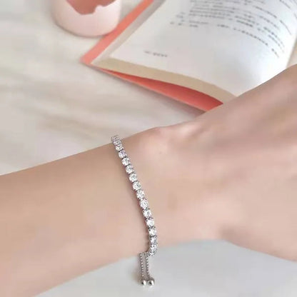 New Exquisite Women's Fashion Golden Silver Luxury Crystal Diamond Bracelet Temperament Personality Size Adjustable Bracelet Jewelry Gift