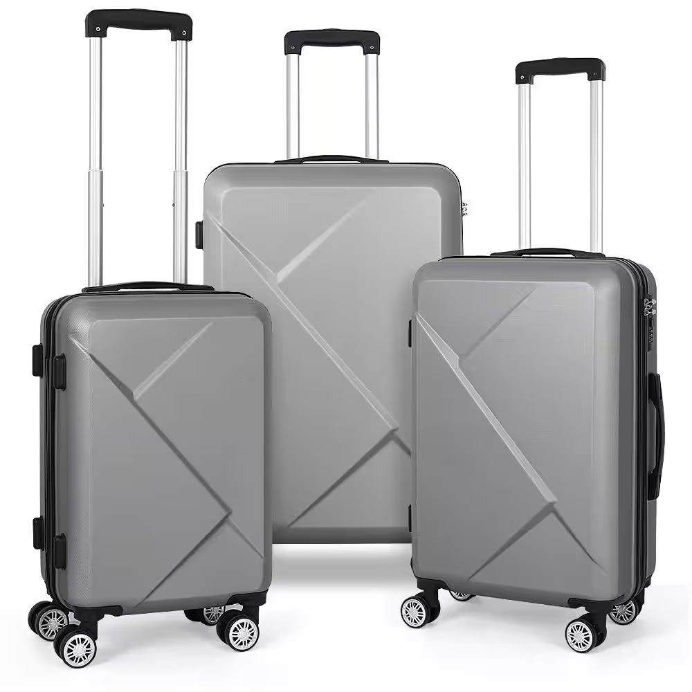Marathon Lakeside Nested Hardside Luggage Set in Gainsboro Grey, 3 Piece - TSA Compliant