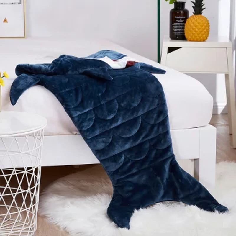 Kids' 5-Lb. Shark Fishtail Weighted Blanket Gray or Navy