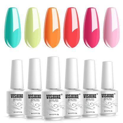 Gel Nail Polish Set Treding Summer Gel Polish Kit - Bright Colors Collection - UV LED Nail Gel Required, 8ml Bottle Nail Art