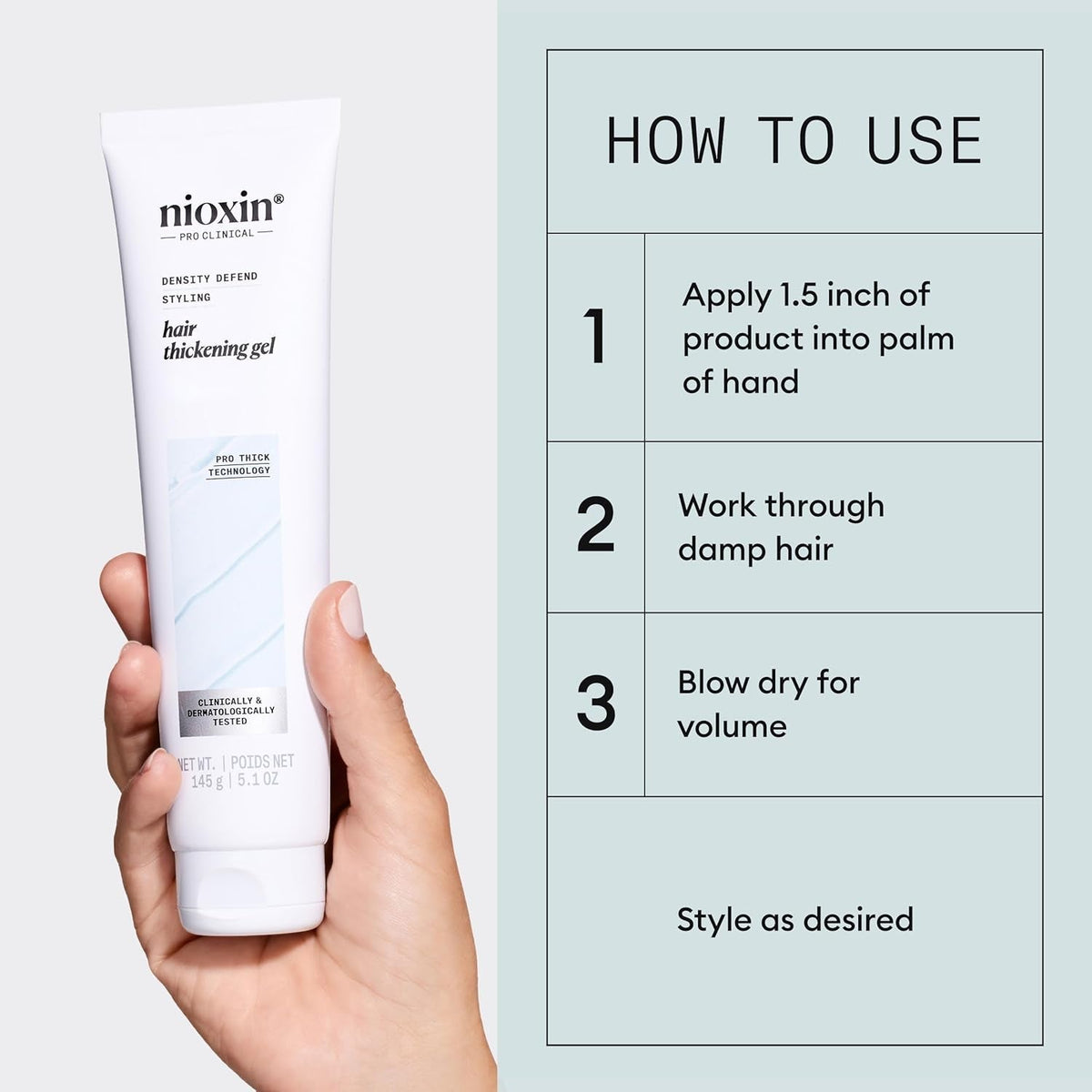 Nioxin Density Defend Hair Thickening Gel | for Volumizing and Fuller Hair| No Stickiness or Stiffness | 5.1 Fl Oz