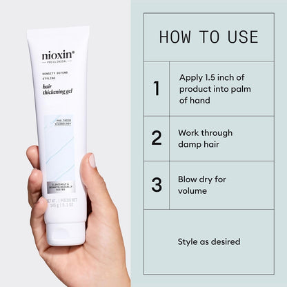 Nioxin Density Defend Hair Thickening Gel | for Volumizing and Fuller Hair| No Stickiness or Stiffness | 5.1 Fl Oz