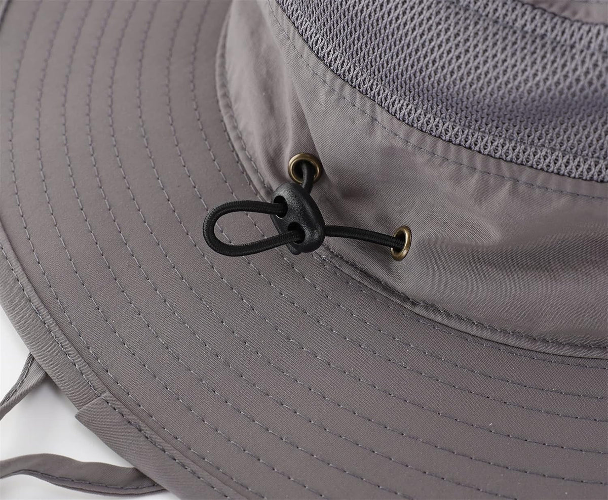 Wide Brim Sun Hat for Men Breathable Cowboy Boonie Hat UPF 50+ Sun Protection Bucket Hat for Fishing Hiking
