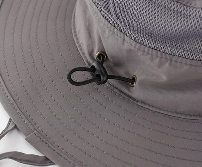Wide Brim Sun Hat for Men Breathable Cowboy Boonie Hat UPF 50+ Sun Protection Bucket Hat for Fishing Hiking