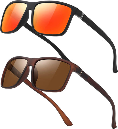 Sunglasses Men Polarized Sunglasses for Mens and Womens,Black Retro Sun Glasses Driving Fishing UV400 Protection