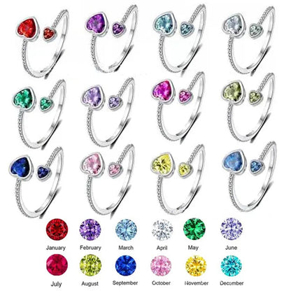 Rings for Women Fashion jewelry Birthstone rings Daily Casual Retro Adjustable ring Birthday gifts