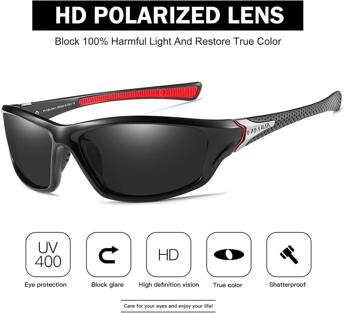 Sports Polarized Sunglasses for Men Cycling Driving Fishing UV400 Protection