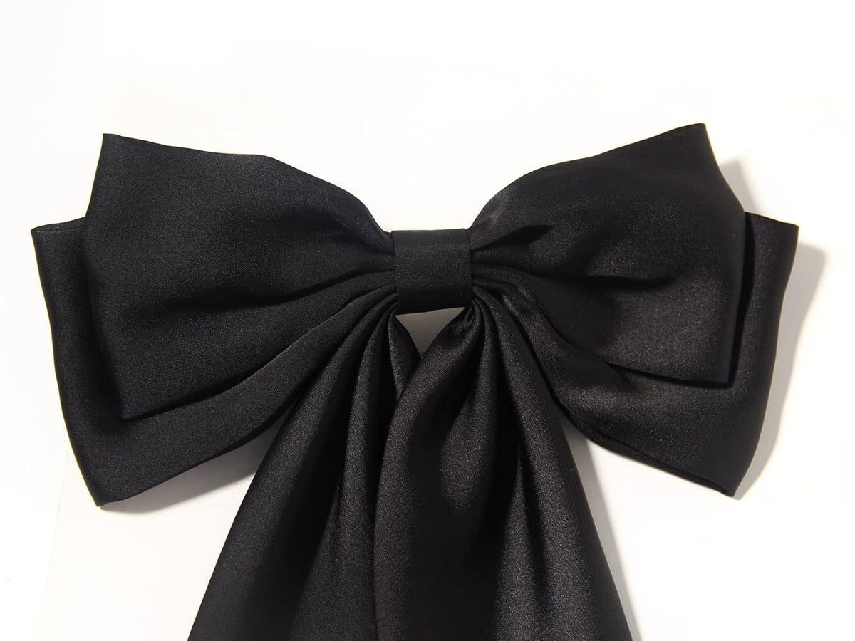 Women'S Satin Hair Accessories: Long Ribbon Hair Pins with Big Bows for Party and Daily Wear