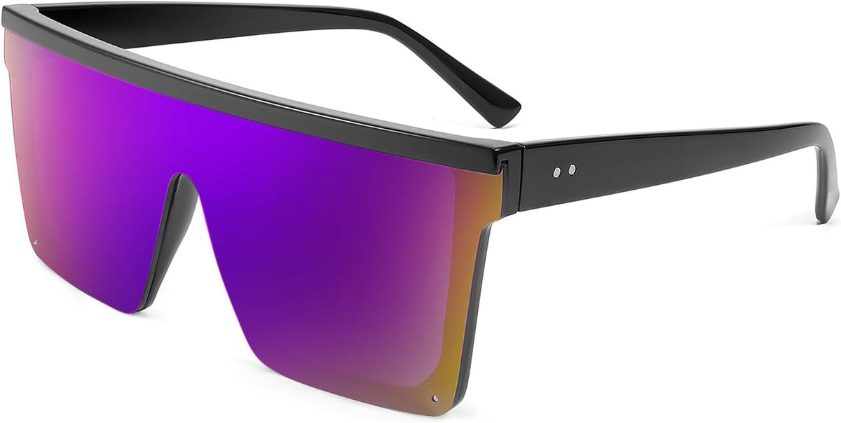 Oversized Sunglasses Mens Womens Flat Top Square Trendy Visor Shades UV400 B2470