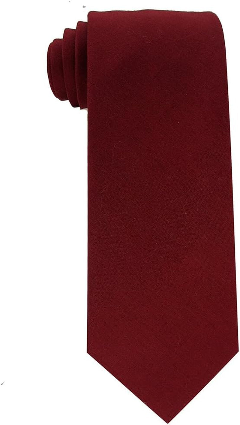 Mens Solid Color Necktie Cotton Neck Tie for Men