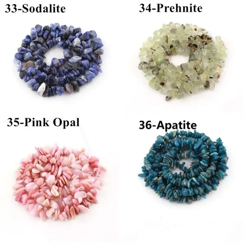 5-8MM natural stone irregular shape free-form chip beads tiger eye amethyst turquoise white crystal red coral Lapis lazuli used for jewelry making DIY bracelet 30"