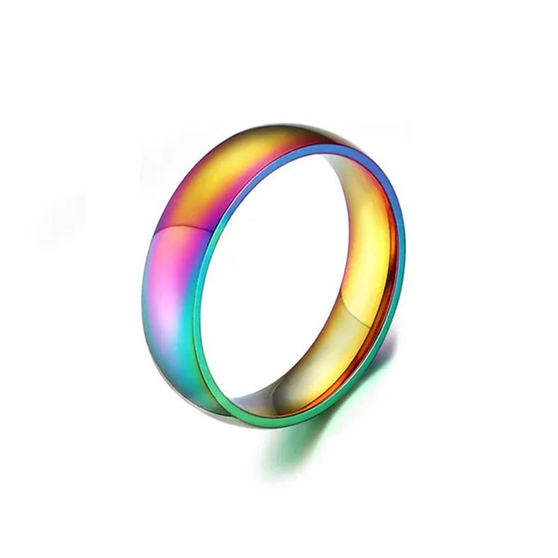 New Fashion Colorful Couple Diamond Ring Simple Glossy Wedding Engagement Titanium Steel Ring Jewelry Size 5-13