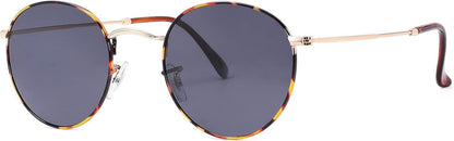 Small Round Metal Polarized Sunglasses for Women Retro Designer Style