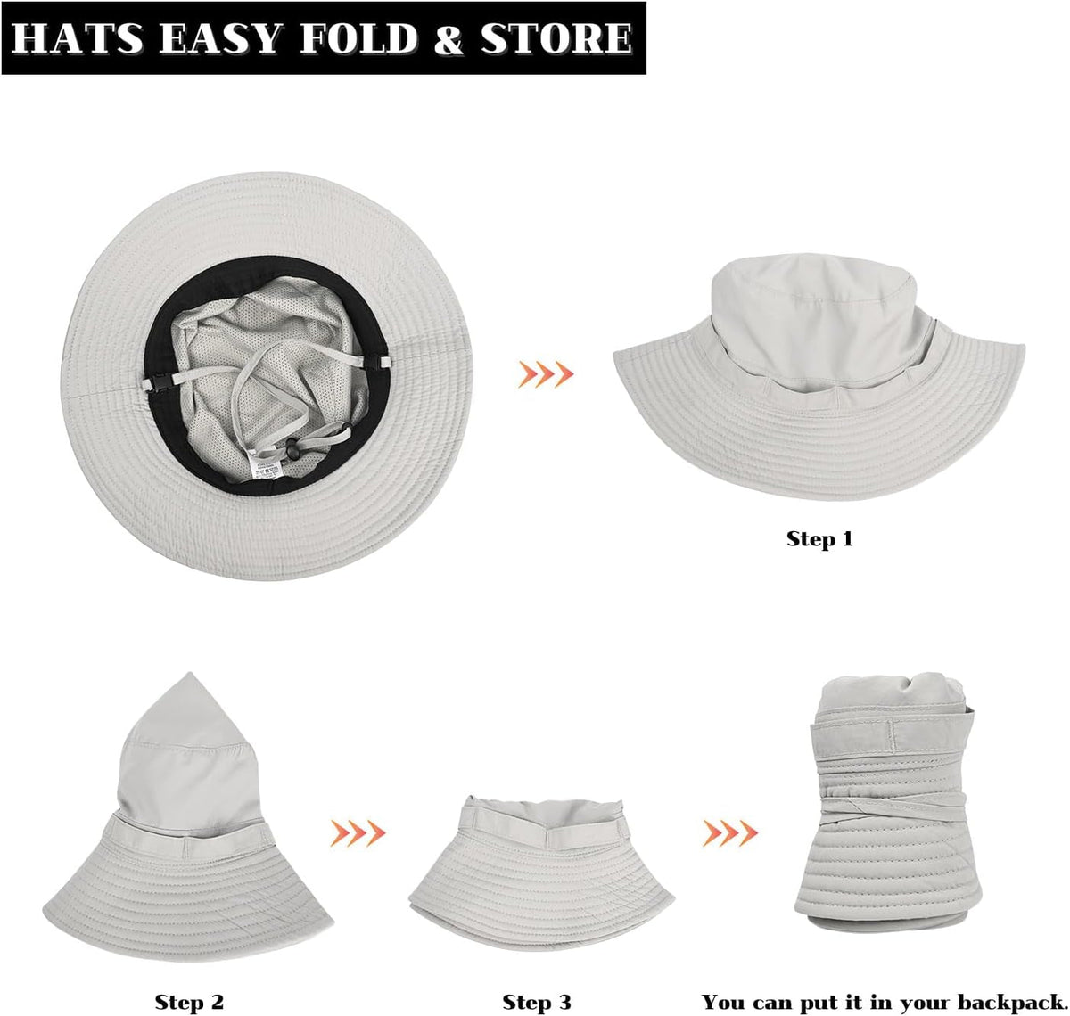Outdoor Quick-Drying Sun Hat for Men, Summer Man Foldable Sun Protection Wide Brim Sun Hats Bucket Hats Beach Hat UPF 50+