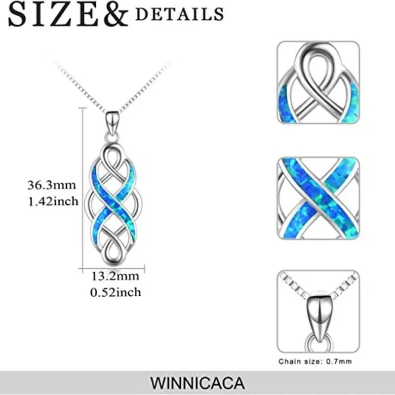 New Fashion 925 Sterling Silver Celtic Knot Necklace for Women Elegant Bridal Wedding Necklace