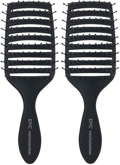 Epic Professional Quick Dry Hair Brush (Black)…2 Pack