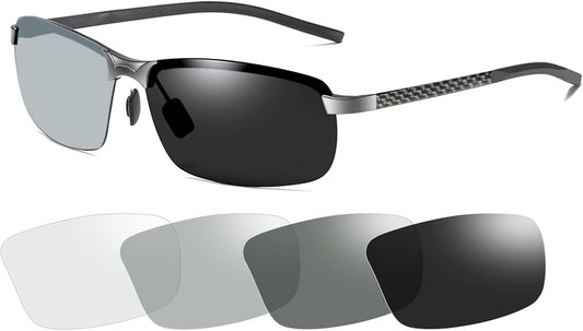 Polarized Photochromic Driving Z87 Sunglasses for Men Women Day and Night Safety Glasses