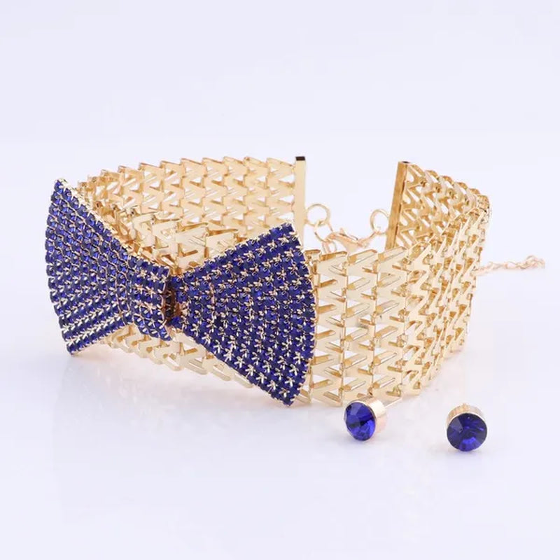 Elegant Indian Bridal Necklace Earrings Sets Dubai Jewelry Sets for Women Wedding Party Costume Accessories
