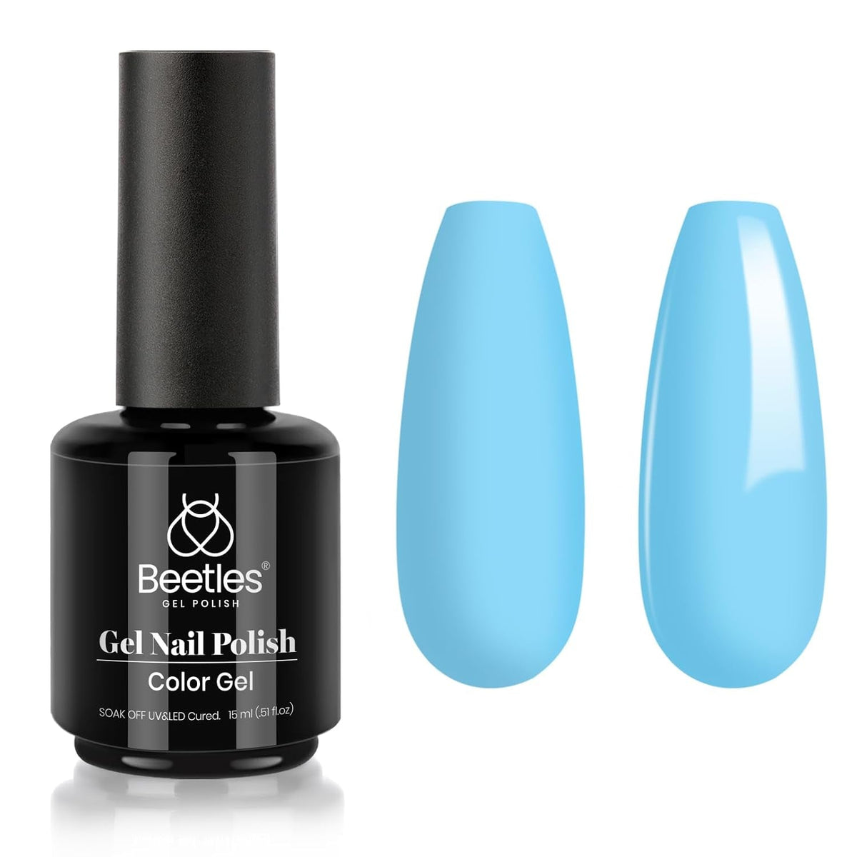 Beetles Gel Nail Polish, 1Pcs 15ml Electric Punk Bright Blue Color Gel Polish Soak Off Uv LED Gel Nail Art DIY Gel Nail Manicure for Girls Women Gifts Spring