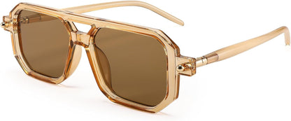 Vintage Square 70s Flat Aviator Sunglasses Women Men Classic Retro Stylish Frame UV400 Sunglasses B2622